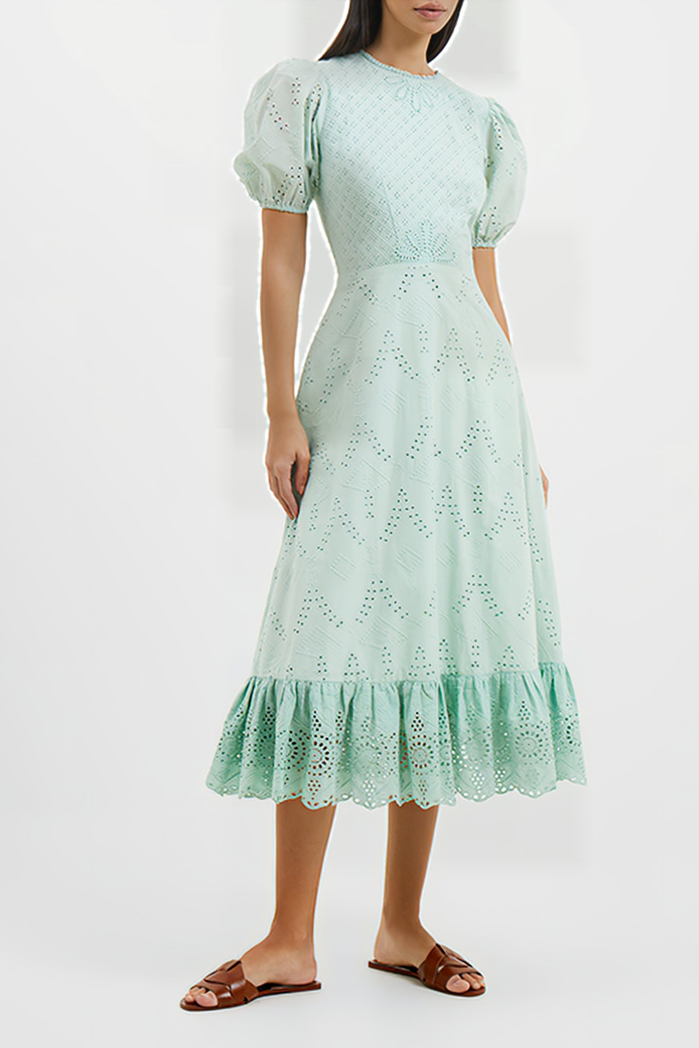 ESSE PUFF SLEEVE DRESS BLUE 1