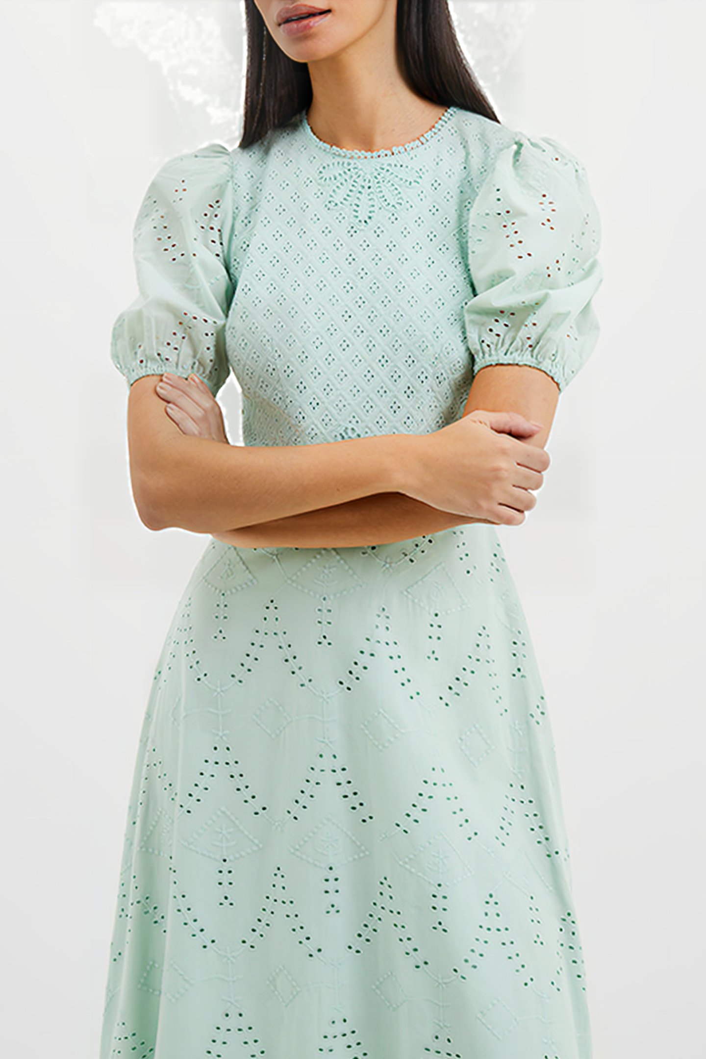 ESSE PUFF SLEEVE DRESS BLUE 4