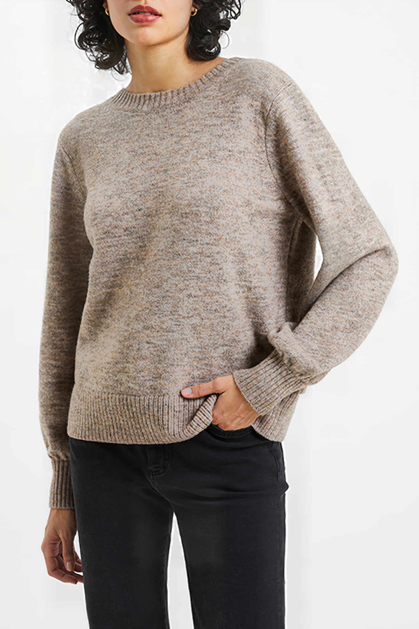 KEZIA L/S JUMPER BROWN 1