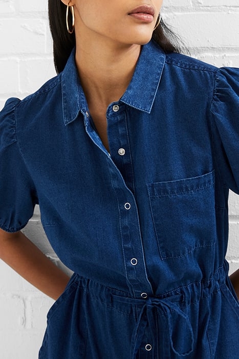 ZAVES CHAMBRAY SS SHIRT DRESS BLUE 4