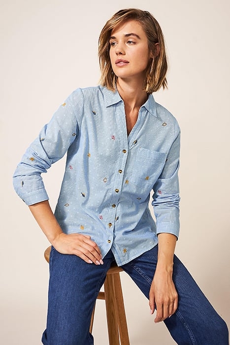 MAPLE EMBROIDERED SHIRT BLUE 5