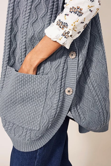 LEIA KNITTED THROW ON GREY MULTI 3