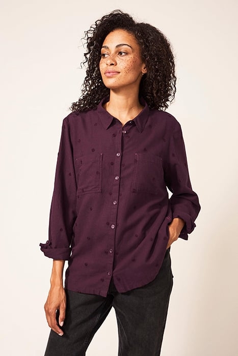 EMILIA  COTTON SHIRT PLUM 1