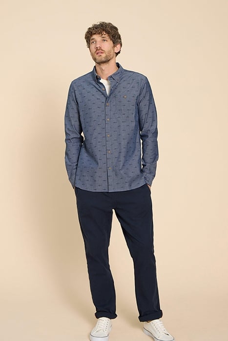 SWORDFISH PRINTED SHIRT CHAMBRAY BLUE 1