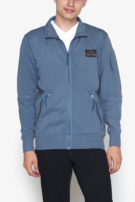 MIKKELSI ZIP CARDIGAN BLUE MIRAGE 1