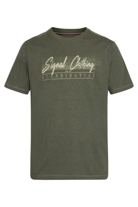 LIAMSI FRONT PRINT TEE+ FULL GREEN MELANGE 4