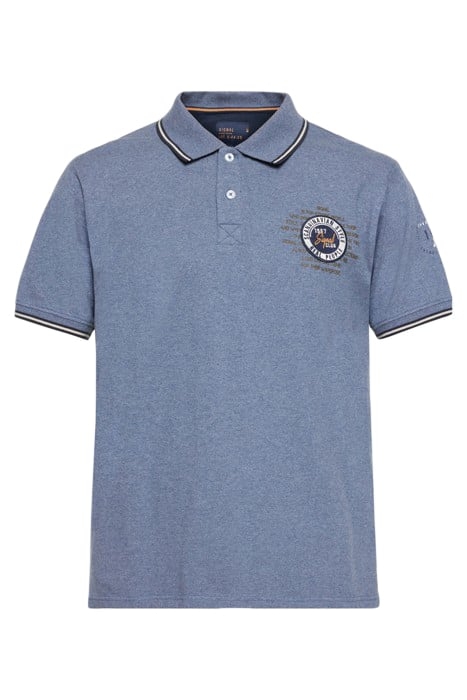 LUCASSI BADGE POLO BLUE AUTUMN MELANGE 4