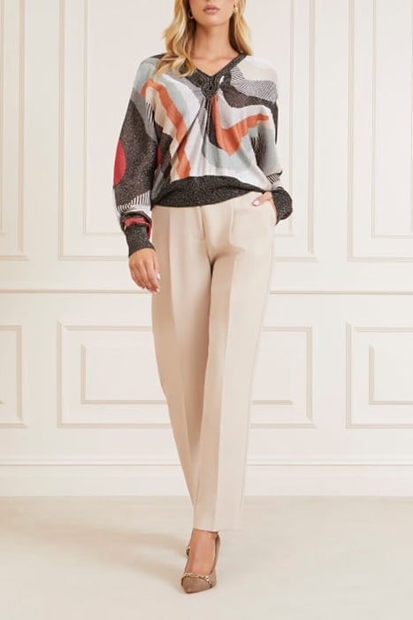 SCARLETT BAT SLEEVE HIGHLOW ALL OVER KNITTED SWEATER JACQ 3