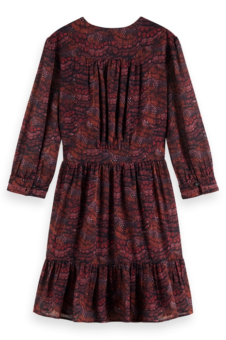 WRAP MINI DRESS FEATHER BORDEAUX 5