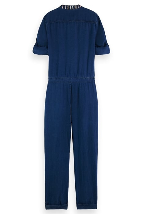 INDIGO TENCEL DENIM WASHED ALL IN ONE WITH BEADING DETAILS I 4