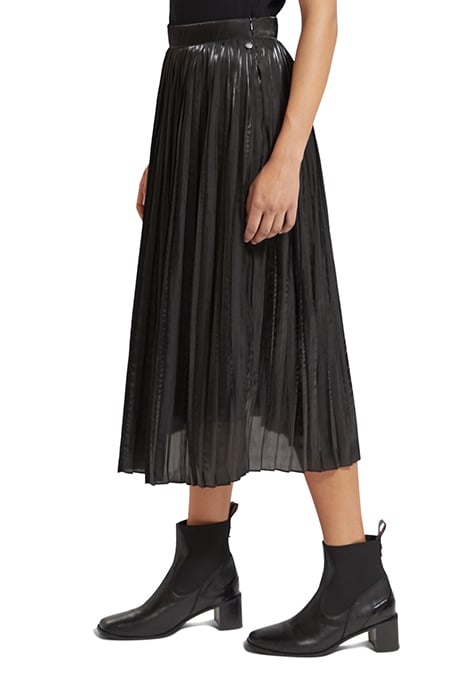 PLEATED HIGH RISE MAXI SKIRT EVENING BLACK 6