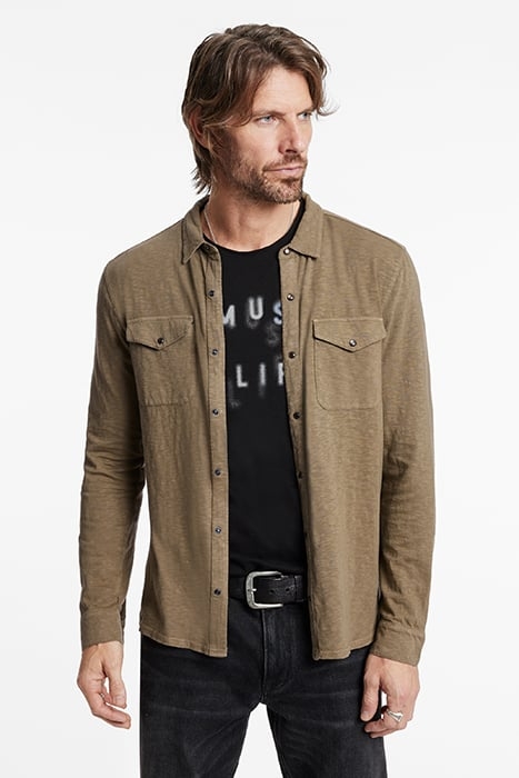 ARVON LS KNIT WESTERN SHIRT LT GHURKA 1