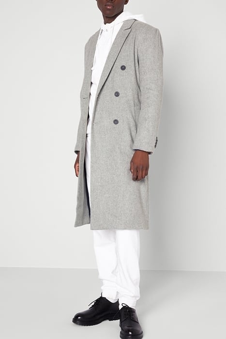 STRAIGHT LONG-SLEEVE DOUBLE-BREASTED COAT GRIS CHINE 3