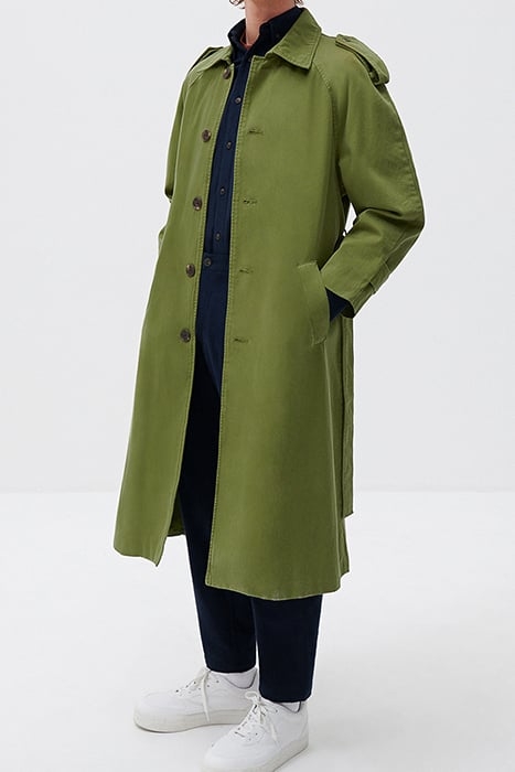 LS MID LENGHT BUTTONED LARGE TRENCH COAT KAKI 4