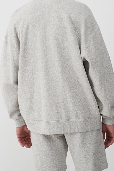 LONG-SLEEVE ZIP-NECK SWEATSHIRT GRIS CHINE 2