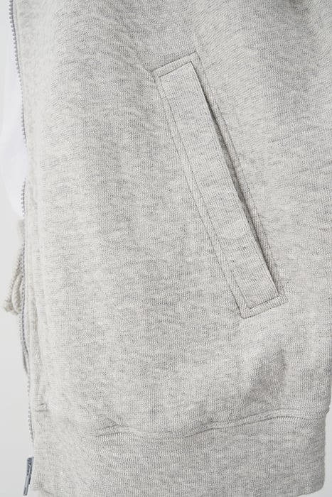 LONG-SLEEVE ZIP-NECK SWEATSHIRT GRIS CHINE 4