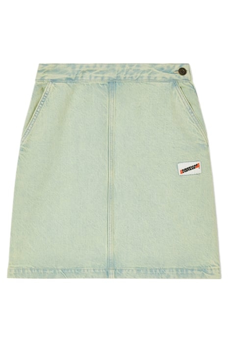 HIGH WAIST SHORT SKIRT SUR TEINTURE VERT 4