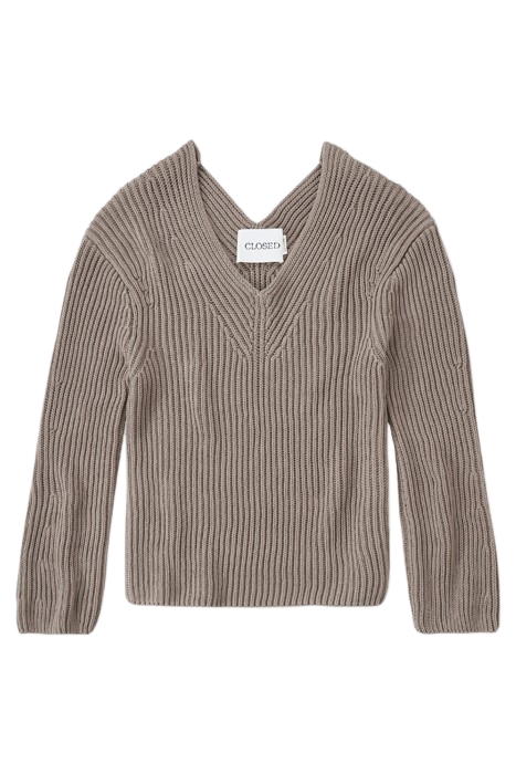 V NECK LONG SLEEVE KNITS BROWN SUGAR 4