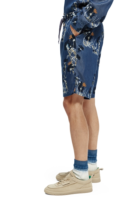 RELAXED-FIT ALLOVER PRINTED PLEATED SHORTS COMBO A 6