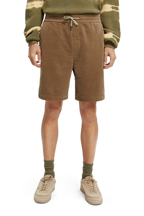 RELAXED-FIT SOFT CORDUROY SHORTS KHAKI 1