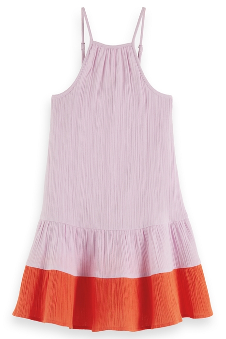 GIRLS CRINKLE COTTON A-LINE DRESS ORCHID 3