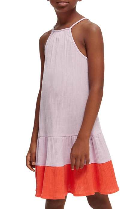 GIRLS CRINKLE COTTON A-LINE DRESS ORCHID 6