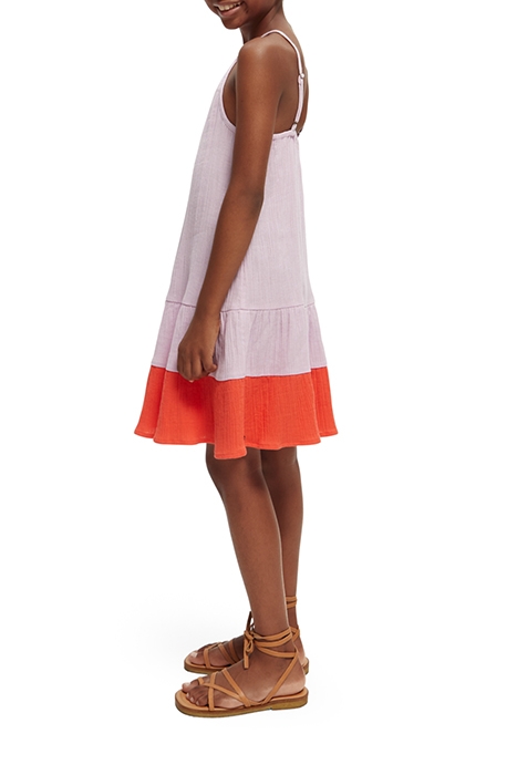 GIRLS CRINKLE COTTON A-LINE DRESS ORCHID 5