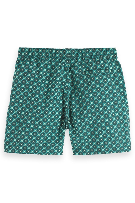 MID LENGTH - MINI PRINTED SWIMSHORT TURQUOISE TILES AOP 5