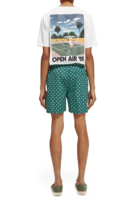 MID LENGTH - MINI PRINTED SWIMSHORT TURQUOISE TILES AOP 3