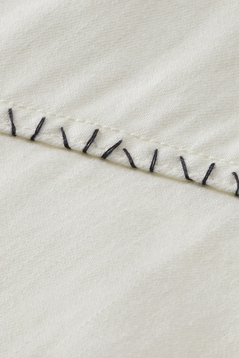 WASHED DENIM WESTERN SHIRT WITH DAMAGES IN SLIM FIT OFF WHIT 8