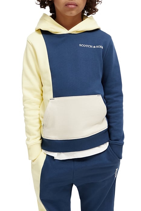 BOYS REGULAR FIT COLOURBLOCK HOODIE IN ORGANIC COTTON STORM  1