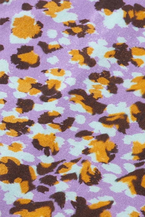 GIRLS ALL-OVER PRINTED HIGH-NECK FITTED T-SHIRT FLORAL LEOPA 7