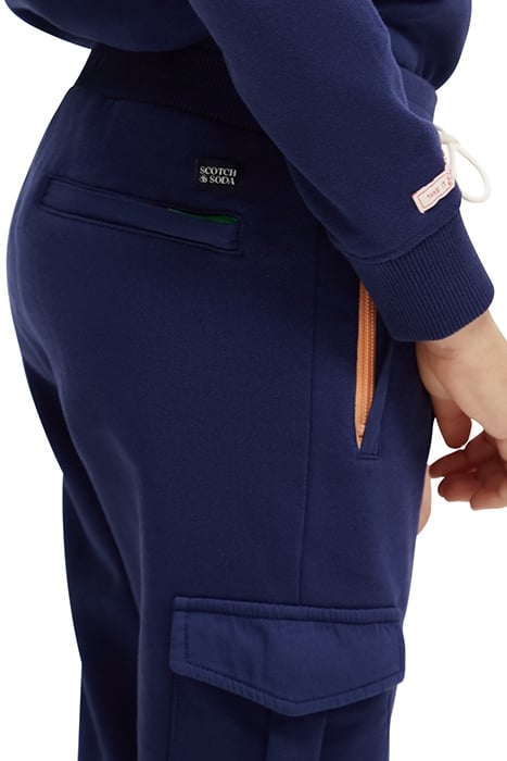 BOYS CARGO SWEATPANTS IN ORGANIC COTTON MARINE BLUE 7