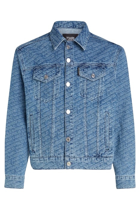 DIAGONAL AOP DENIM JACKET MID BLUE 4