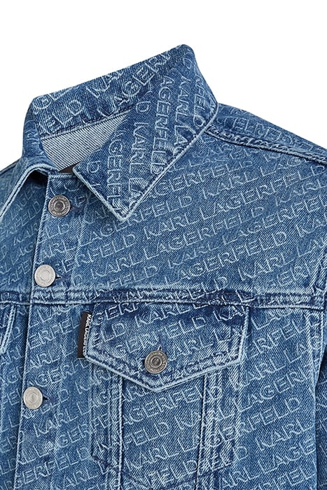 DIAGONAL AOP DENIM JACKET MID BLUE 8