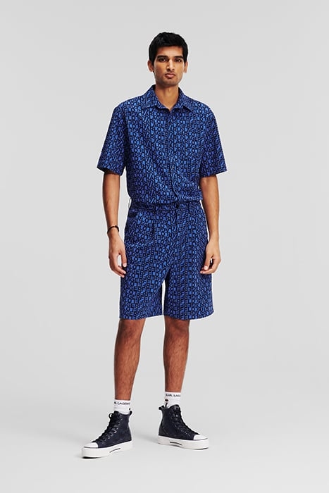 AOP LOGO SEERSUCKER SHORTS BLUE 1