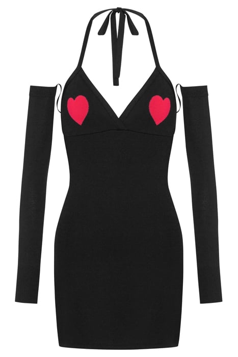 RED HEARTS STRETCH VISCOSE DRESS BLACK 3