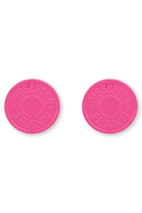 MOSCHINO JEANS BUTTON EARRINGS PINK 1