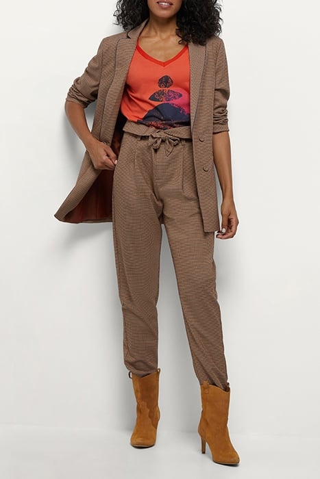 VALERIA - MAHOGANY HOUNDSTOOTH PATTERN SUIT JACKET 3