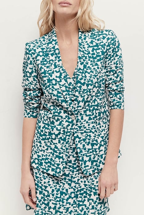 VINNY - ECRU SUIT JACKET WITH URBAN BARK PRINT 1