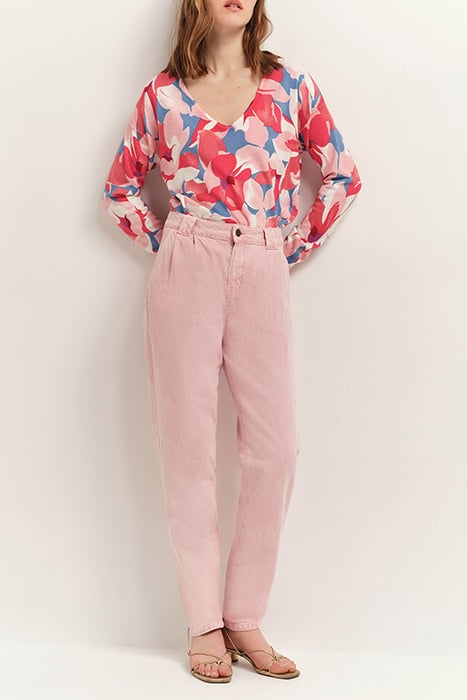 TOKAY - HIBISCUS KNITTED JUMPER WITH MAXI CAMELLIA PRINT 2