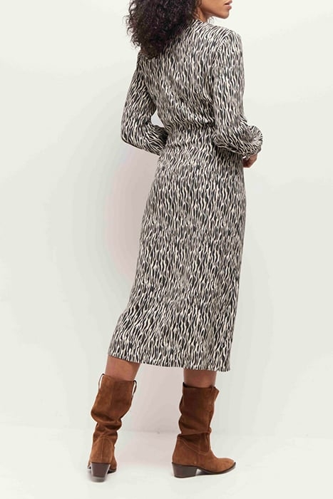 REACHY - BEIGE LENZING™ ECOVERO™ MAXI DRESS WITH ABSTRACT ZE 3