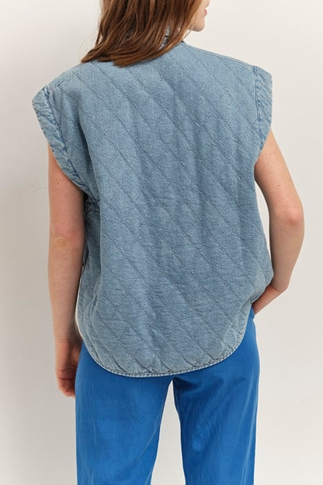 DRISS - SLEEVELESS BLUE DENIM JACKET 2