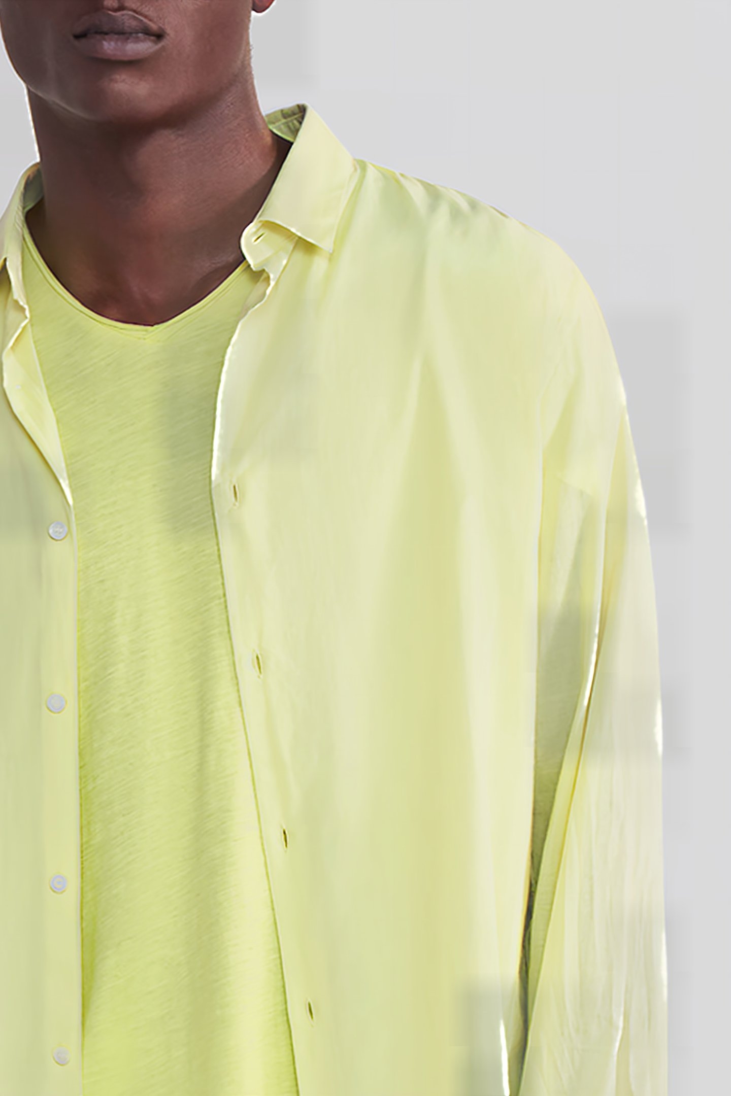LIME ORGANIC COTTON VOILE SLIM SHIRT 7
