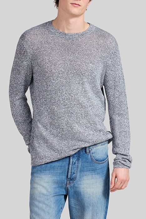 AZURE BLUE OPENWORK MOULINÉ KNIT SWEATER 1