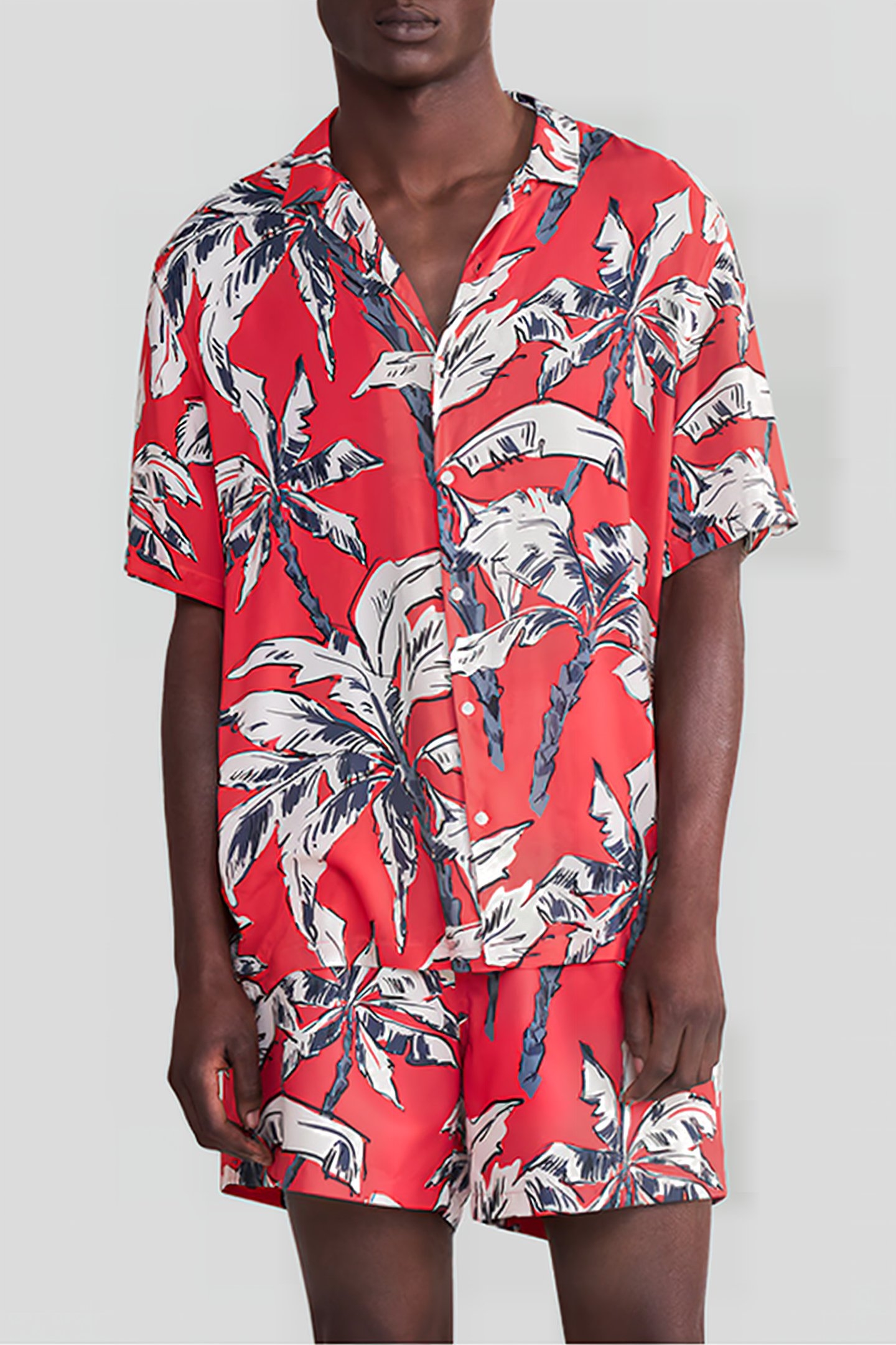 CAYENNE LENZING™ ECOVERO™ PALM-TREE SLIM SHIRT 1