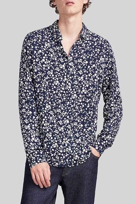 NAVY LENZING™ ECOVERO™ FLOWERY SLIM SHIRT 1