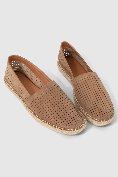 BEIGE PERFORATED SUEDE ESPADRILLES 2