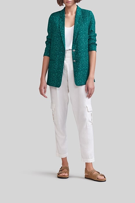 EMERALD RECYCLED SUIT JACKET WITH PEACOCK PRINT 3