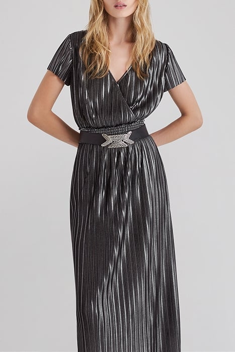 SILVER PLEATED LONG DRESS 4